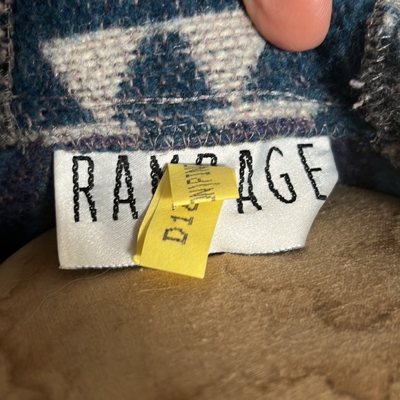 Vintage Rampage Fleece South Western Print Hoody Coat Size Med - Picture 6 of 6